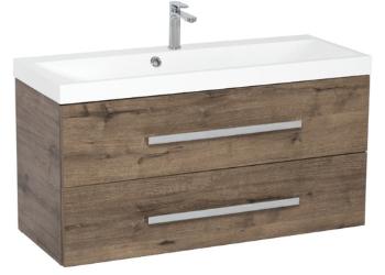 Kúpeľňová skrinka s umývadlom SAT Cube Way 100x40 cm dub wellington CUBE2100ZDW