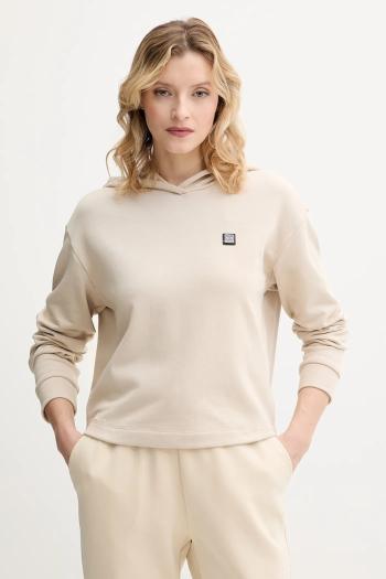 Mikina Armani Exchange dámska, béžová farba, s kapucňou, jednofarebná, XW000087 AF10172