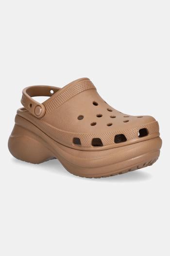 Šľapky Crocs Classic Bae Clog hnedá farba, na platforme, 206302