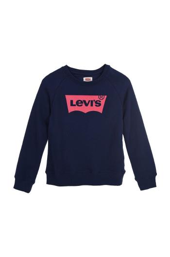 Detská mikina Levi's tmavomodrá farba, s potlačou