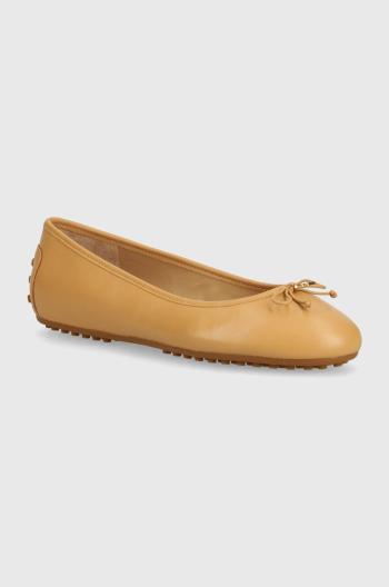 Kožené balerínky Lauren Ralph Lauren Jayna béžová farba, 802927941006