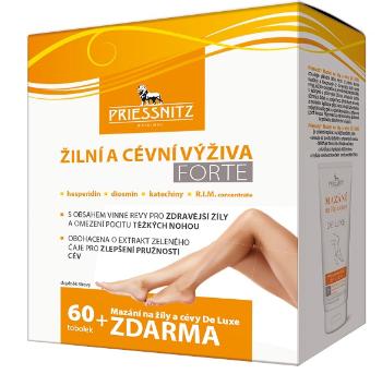 PRIESSNITZ Žilná a cievna výživa FORTE 60 kapsúl + zadarmo Gél na žily a cievy 125 ml