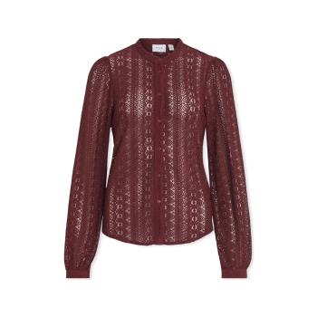 Vila  Noos Chikka Lace Shirt L/S - Cabernet  Blúzka Bordová