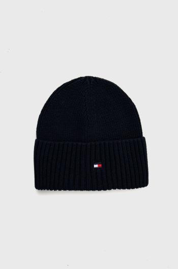 Detská čiapka Tommy Hilfiger biela, z tenkej pleteniny,
