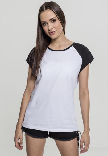 Urban Classics Ladies Contrast Raglan Tee white/black - L