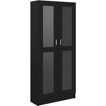 Shumee presklená skriňa čierna 82,5 × 30,5 × 185,5cm drevotrieska, 802769
