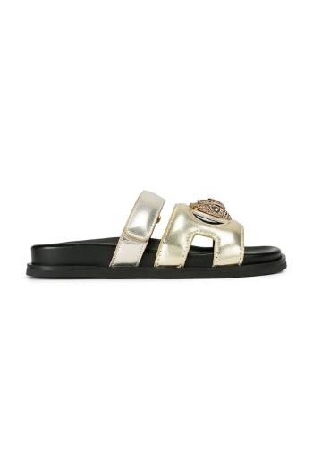 Kožené šľapky Kurt Geiger London Eagle Cut Out Sandal zlatá farba, na platforme, 4732666109