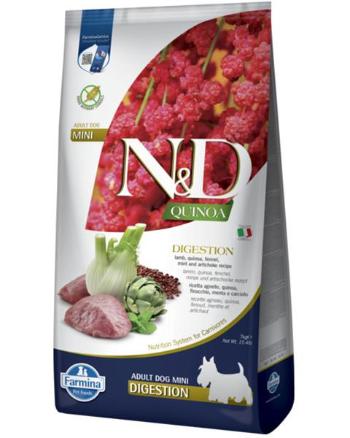 Farmina N&D dog QUINOA (GF) adult mini, digestion, lamb & fennel granule pre psy 7kg