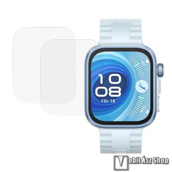 Huawei Watch Fit 4 Pro, Okosóra előlapvédő karcálló edzett üvegfólia, 2db, 0.3mm, 9H, A képernyő sík részét védi