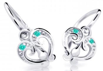 Cutie Jewellery Slušivé detské náušnice z bieleho zlata C2211-10-X-2 svetlo zelená