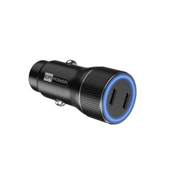 ER POWER 40W USB-C PD+QC 3.0 kovová duálna autonabíjačka