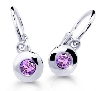 Cutie Jewellery Detské náušnice z bieleho zlata C2589-10-X-2 fialová