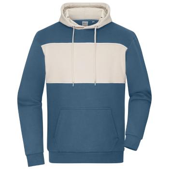 James & Nicholson (Daiber) Mikina s kontrastným pásikom 8051 - Dusty blue / pieskovcová | M