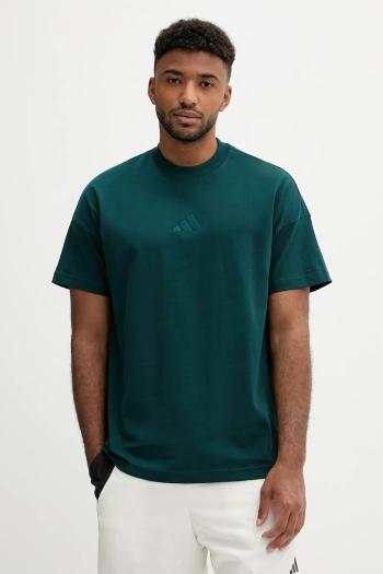 Bavlnené tričko adidas All SZN pánske, zelená farba, jednofarebné, JX5079