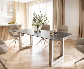 Jedálenský stôl Edge 200x100 cm keramický Laminam® Nero Greco sivý