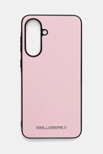 Puzdro na mobil Karl Lagerfeld Samsung Galaxy A56 ružová farba, KLHCSA56PSAFWMCP