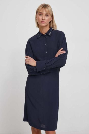 Šaty Tommy Hilfiger tmavomodrá farba,mini,rovný strih,WW0WW41009