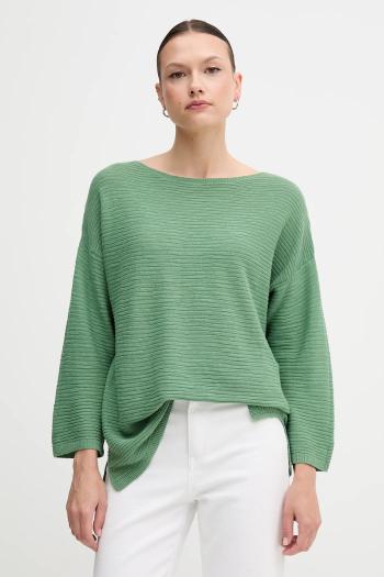 Sveter s prímesou ľanu United Colors of Benetton zelená farba, 115GD10CT