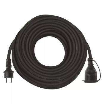 EMOS P01730 VONKAJSI PREDLZOVACI KABEL 30 M, 1 ZASUVKA, CIERNY, GUMA-NEOPREN, 250 V, 1,5 MM2