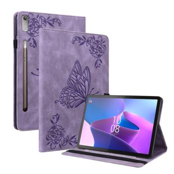 ART BUTTERFLY Peňaženkový obal pre Lenovo Tab P12 fialový