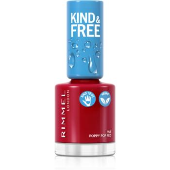 Rimmel Kind & Free lak na nechty odtieň 156 Poppy Pop Red 8 ml