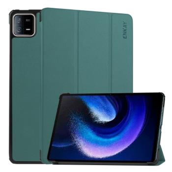 ENKAY LEATHER Zaklápací obal pre Xiaomi Pad 6 / Pad 6 Pro zelený