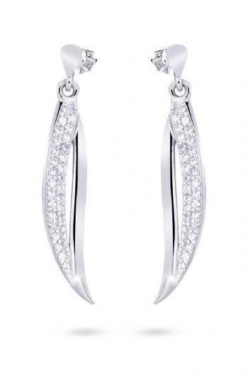 Cutie Jewellery Štýlové náušnice z bieleho zlata s trblietavými zirkónmi Z8046-30-10-X-2