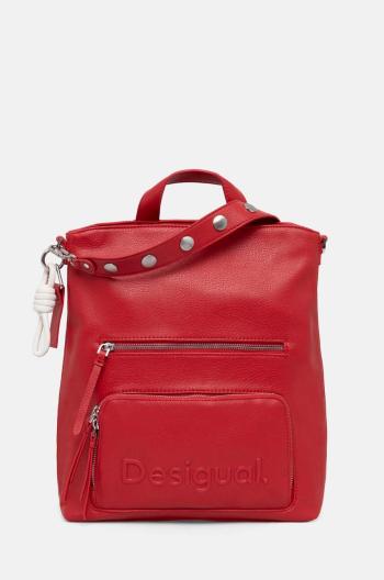 Ruksak Desigual HALF LOGO FW24 PRET dámsky, červená farba, veľký, jednofarebný, 24WAKP26