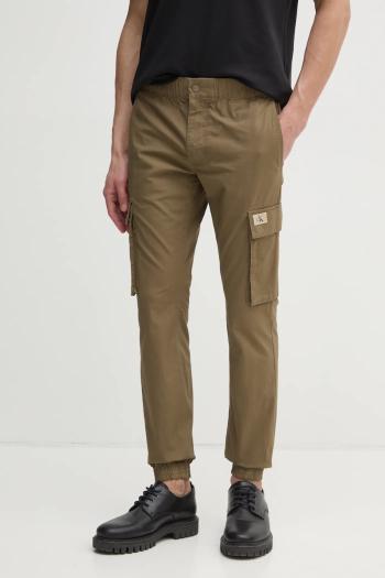 Nohavice Calvin Klein Jeans pánske, béžová farba, priliehavé, J30J327614