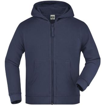 James & Nicholson Detská mikina na zips s kapucňou JN059k - Tmavomodrá | XL