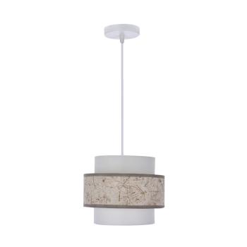 Závesná lampa Calmi biela 1x40W e27 tienidlo biela+béžová