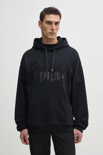 Bavlnená mikina Versace Jeans Couture pánska, čierna farba, s kapucňou, s nášivkou, 78GAIE02 CF00E