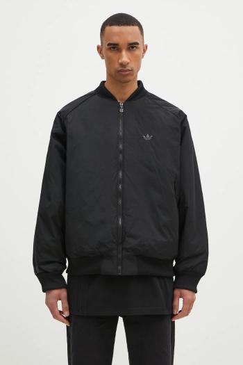 Bunda adidas Originals OS BOMBER pánska, čierna farba, zimná, oversize, JC7546