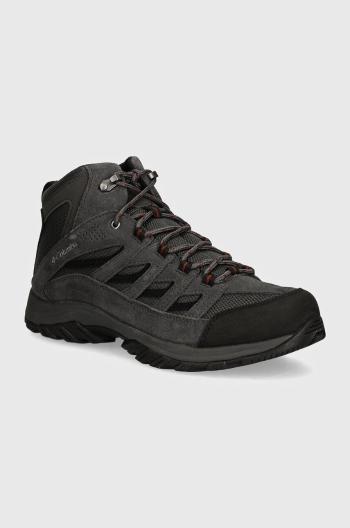 Topánky Columbia Crestwood Mid Waterproof pánske, šedá farba, 2100641