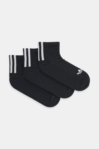 Ponožky adidas Originals 3-Stripes 3-pak čierna farba, JV7426