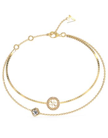 Guess Dvojitý pozlátený náramok 4G Crush JUBB04160JWYG 18,5 cm