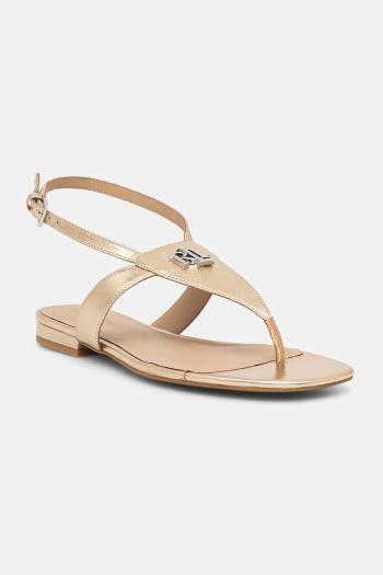 Kožené sandále Lauren Ralph Lauren Everley dámske, zlatá farba, 802970532001
