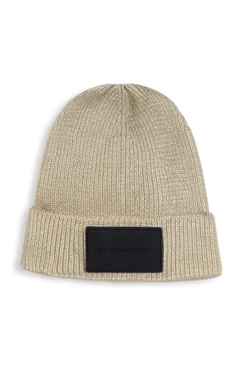 Detská bavlnená čiapka Marc Jacobs zlatá farba biela, bavlnená, W60379