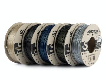 Spectrum 80753 3D filament, PLA Glitter, 1,75mm, 5x250g, mix Aurora Gold, Volcano Grey, Silver Metallic, Clear Gold, Stardust Blu