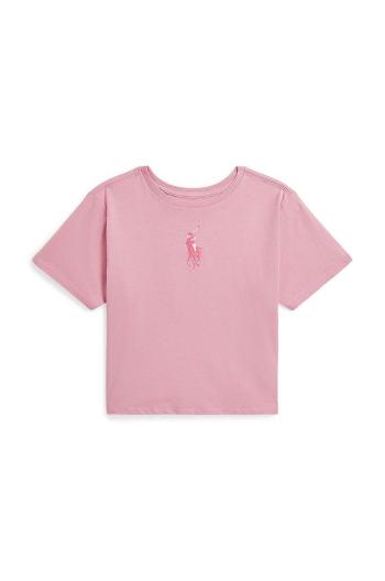 Detské bavlnené tričko Polo Ralph Lauren ružová farba, 313941123002