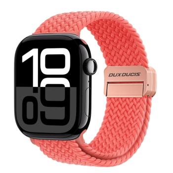 DUX BRAIDED Nylonový remienok pre Apple Watch 10 46mm lososovo-ružový