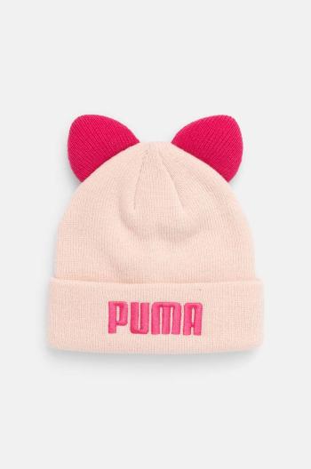 Detská čiapka Puma Animal Beanie ružová farba biela, 255500