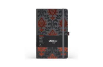 Castelli Copper Baroque linajkový zápisník S A6 Black