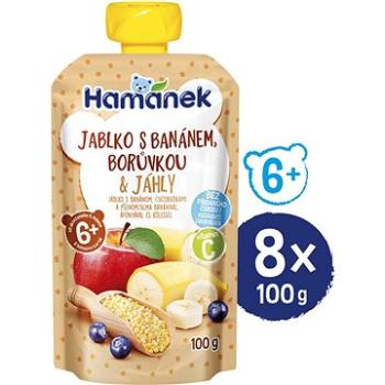 HAMÁNEK Jablko s banánom, čučoriedkou a pšenom 8× 100 g (18595139799561)