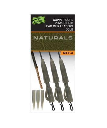 Fox Montáž Edges Naturals Copper-Core Power Grip Lead Clip Leaders 3ks,Fox Montáž Edges Naturals Copper-Core Power Grip Lead Clip Leaders 3ks