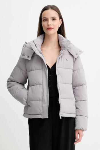 Bunda Calvin Klein Jeans šedá farba, zimná, LV047D513G