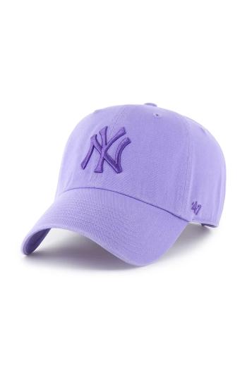 Bavlnená šiltovka 47 brand MLB New York Yankees fialová farba, jednofarebná, B-RGW17GWS-B1