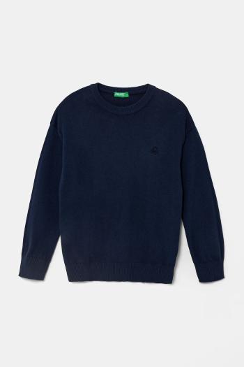 Detský bavlnený sveter United Colors of Benetton tmavomodrá farba, tenký, 1098C107W