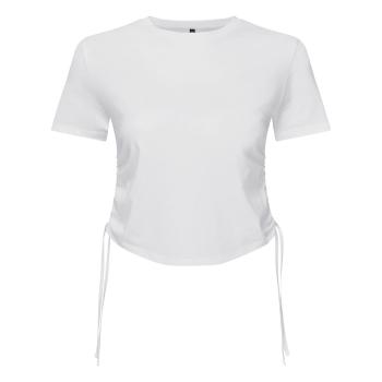 TriDri® Dámsky riasený crop top - Biela | S