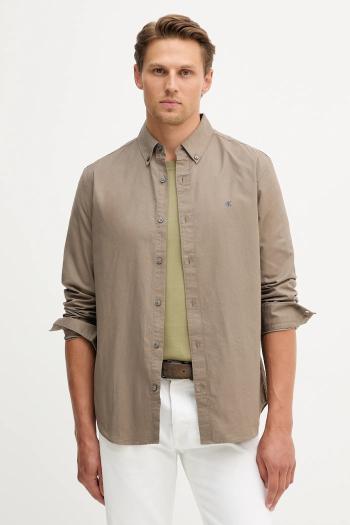 Košeľa Calvin Klein Jeans biela farba, regular, s golierom button-down, LV140EM125